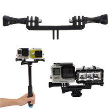 Doppel Sport Kamera Halter Griff Grip Einbeinstativ Mount Adapter Für Gopro Xiaomi Yi SJcam