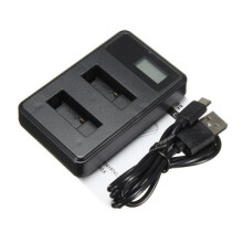 LCD-Display Dual-Slot-Ladegerät mit Micro-USB-Kabel für Gopro Hero 5 AHDBT-501 Akku