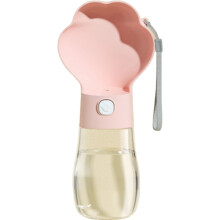 Tragbare Wasserflasche für Hundeausflüge, tragbare Wasserflasche, Hundespaziergang, Haustierbedarf (Rosa, 400 ml)