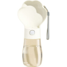 Tragbare Wasserflasche für Hundeausflüge, tragbare Wasserflasche für Hundespaziergänge, Haustierbedarf (weiß, 400 ml)
