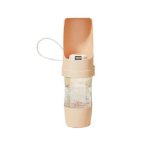Wasserspender für den Außenbereich für Hunde, tragbarer Wasserflaschen-Futterspender für den Außenbereich (Pink)