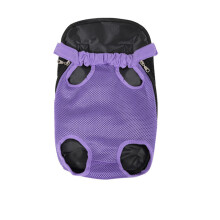 Borsa per animali domestici, borsa traspirante per animali domestici, zaino in rete per animali domestici all'aperto (viola, M)