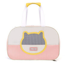 Borsa per cani, borsa per gatti, borsa per animali domestici, borsa a tracolla traspirante portatile per esterni (rosa)