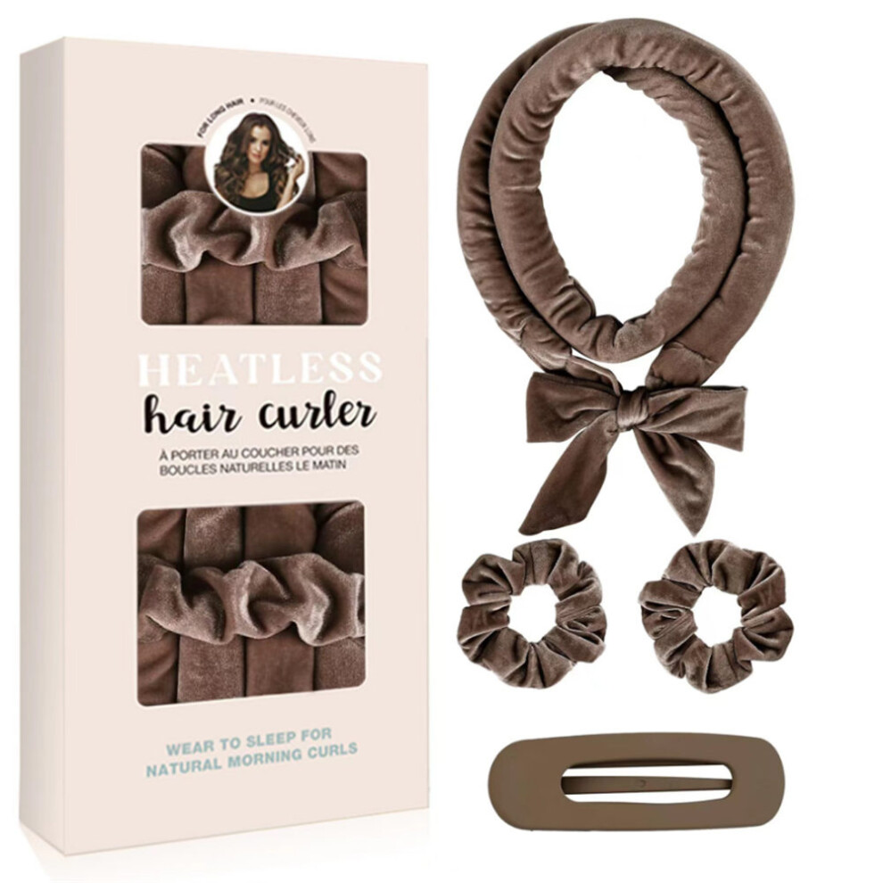 Zestaw Spinek Do WłOsóW, LokóWka, Opaska Na GłOwę Z Jedwabnej WstążKi (BrąZowa)-image