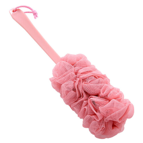 Große Badebürste mit langem Griff, Badeball-Massagebürste (Pink)