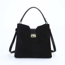 Neue minimalistische und trendige Damen-Handtasche mit einer Schulter und diagonalem Kreuz (schwarz)