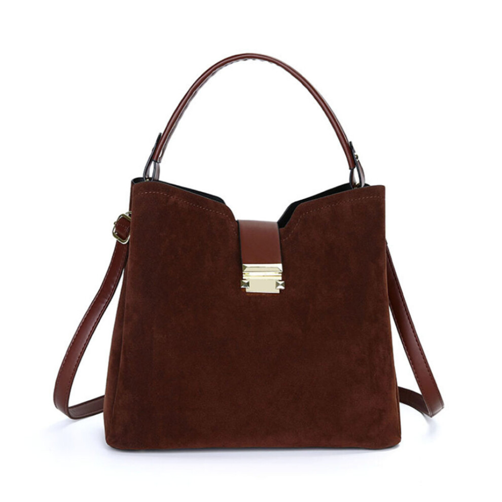 Nuova Borsa A Secchiello Monospalla Da Donna, Minimalista E Alla Moda, Con Tracolla Diagonale (Marrone Chiaro)