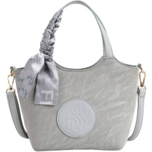 Neue Damentasche, kleine Gemüsekorbtasche, Wassereimertasche, Umhängetasche (grau)