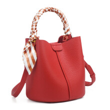 Neue Eimertasche mit großer Kapazität, Damenhandtasche, Umhängetasche mit einer Schulter (rot)