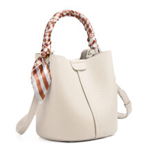 Neue große Eimertasche, Damenhandtasche mit einer Schulter, Umhängetasche (Milchiges Aprikosenmuster)