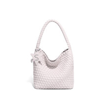 Modische handgewebte Damentasche, einfache handgehaltene Gemüsekorbtasche (Beige)