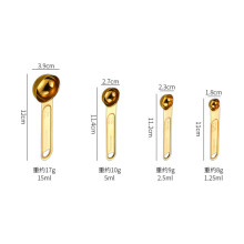 Messbecher- und Löffelset aus Edelstahl, Kaffeegewürz-Hotel-Backküchenwerkzeug, vierteiliges Set (goldfarben)