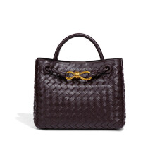 Große Handtasche, handgewebte Tasche, einfache Umhängetasche für Damen mit einer Schulter (lila)