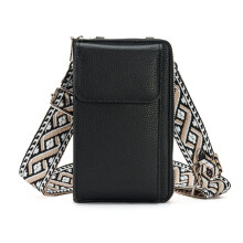 Neue Umhängetasche Damen Schultertasche Handytasche (Schwarz)
