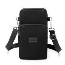 Neue kleine Umhängetasche, Handytasche, vertikales Mini-Münzfach (schwarz)