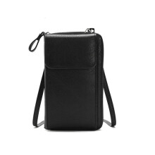 Neue Damen-Geldbörse, Schultertasche, Umhängetasche, multifunktionale Handytasche (schwarz)