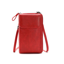 Neue Damen-Geldbörse, Schultertasche, Umhängetasche, multifunktionale Handytasche (rot)