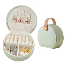 Neue halbrunde tragbare Schmuckschatulle für Halsketten, Ringe, Ohrringe, Schmuck (grün)