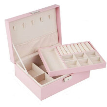 Tragbare multifunktionale Aufbewahrungsbox für Schmuck und Zubehör (Pink)