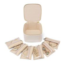 Neue Schmuckschatulle für Halsketten, Ringe, Ohrringe, Schmuck, Aufbewahrungsbox (Beige)