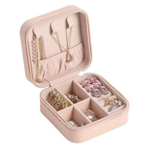 Tragbare Mini-Schmuckbox, Aufbewahrungsbox (weiß) 1