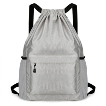 Einfacher Rucksack mit Kordelzug und großer Kapazität (Grau)