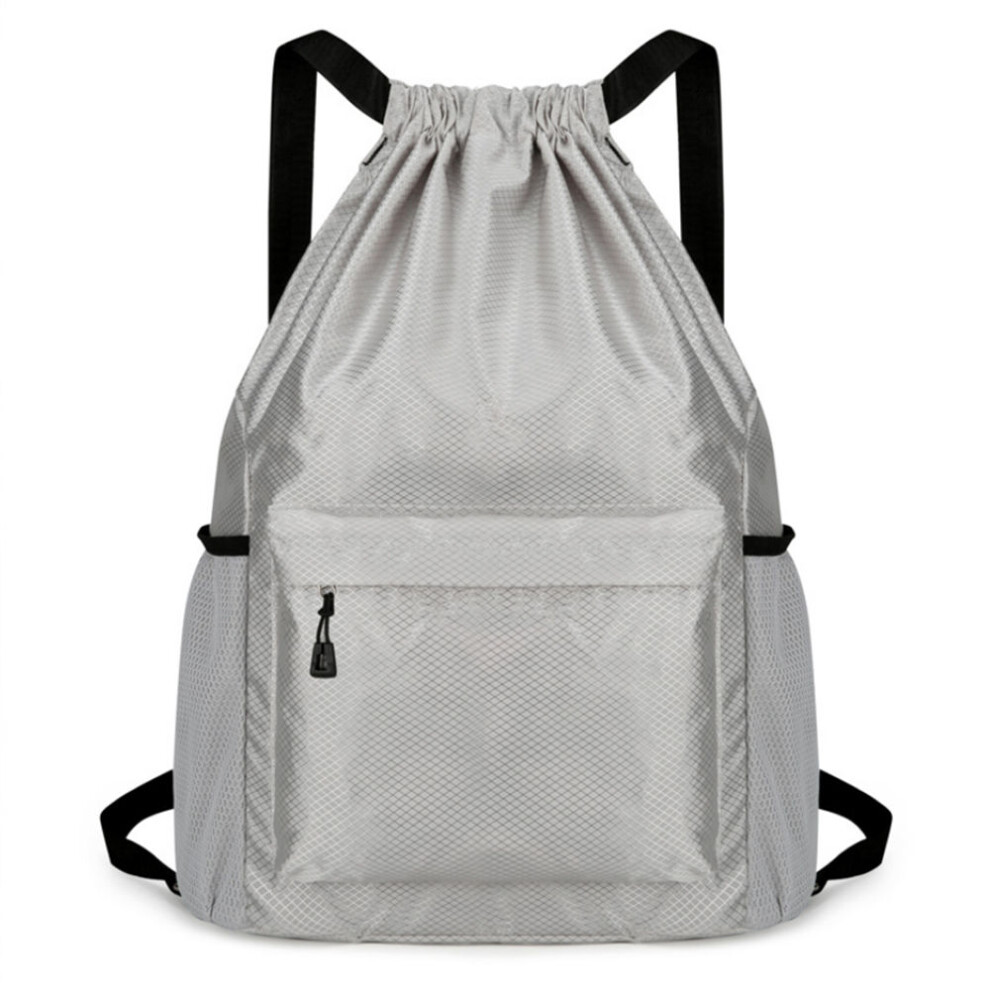 Zaino Con Coulisse Semplice E Di Grande CapacitÃ (Grigio)