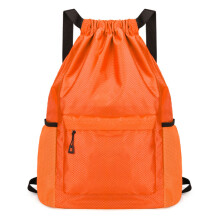 Einfacher Rucksack mit Kordelzug und großer Kapazität (Orange)