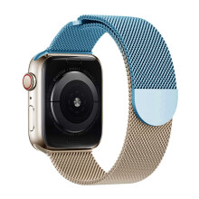 Halbrundes magnetisches Uhrenarmband aus Metall für Apple Watch (42/44/45/46/49 mm)