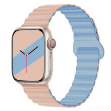Zweifarbiges magnetisches Silikonarmband für Apple Watch [38/40/41/(10. Generation – 42 mm)]
