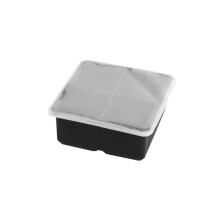Große Silikon-Eiswürfelschale mit Deckel, schwarze Eiskugelform