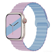 Zweifarbiges magnetisches Silikonarmband für Apple Watch [38/40/41/(10. Generation – 42 mm)]