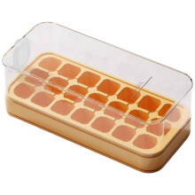 Schnelle Eiswürfelherstellung mit Wasserfüllung und Eiswürfelschale zum Drücken (Orange)