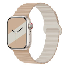 Zweifarbiges magnetisches Silikonarmband für Apple Watch (42/44/45/46/49 mm)