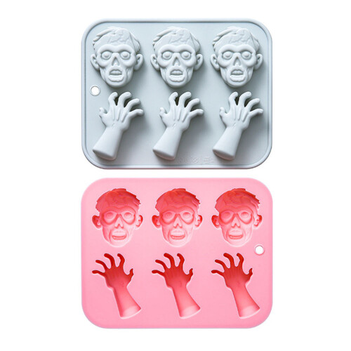Silikon-Eiswürfelform mit Halloween-Motiv (Pink) 1