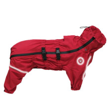 Haustier-Regenmantel mit Kapuze für kleine, mittelgroße und große Hunde (Rot, XL)