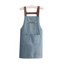 Ölbeständige Schürze für die Küche zu Hause mit großer Tasche, mit Handtüchern und Schnalle auf der Rückseite (blau)