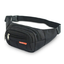 Canvas Schultertasche Messenger Bag Outdoor wasserdichte Brusttasche Sport Hüfttasche (Schwarz)