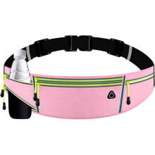 Professionelle Marathon-Lauf-Gürteltasche mit Handytasche und Wasserflasche (Pink)