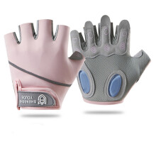 Neue rutschfeste, atmungsaktive und verschleißfeste Halbfinger-Fahrradhandschuhe für das Handgelenk (Pink)