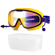 Wasserdichte und beschlagfreie HD-Schwimmbrille für Erwachsene mit großem Rahmen (Gelb)
