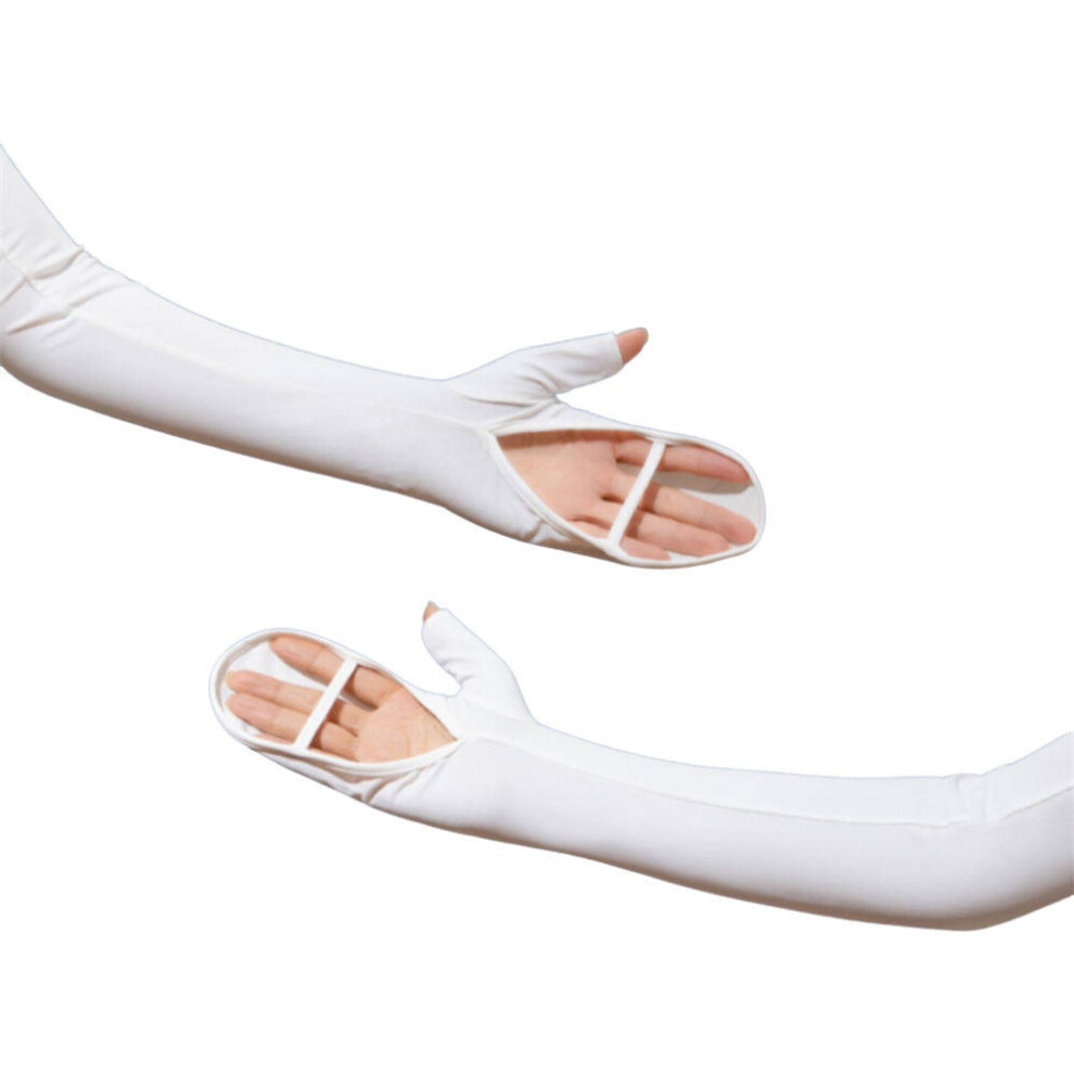 Guanti Estivi Anti-Uv Traspiranti Per Ciclismo Con Protezione Solare (Bianchi)