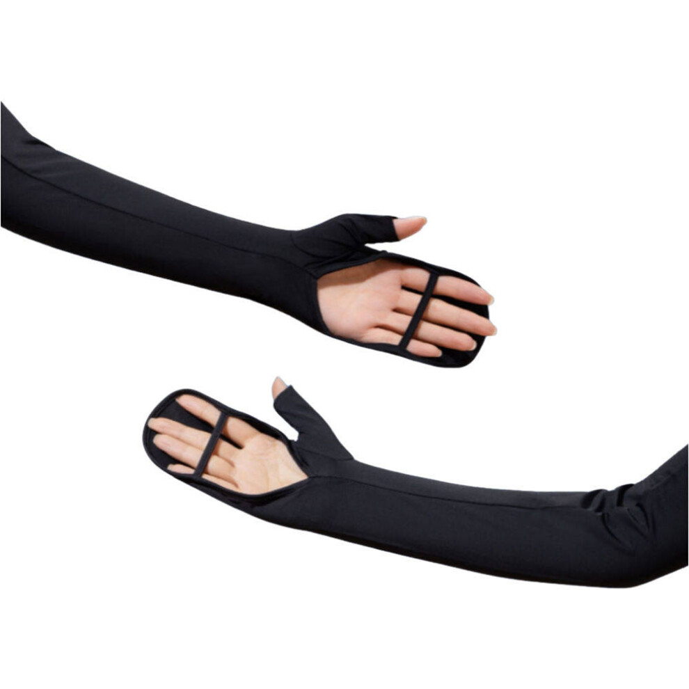 Letní Anti-Uv Cyklistické ProdyšNé Volné Ochranné Rukavice Proti Slunci (čErné)-image