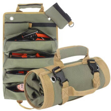 Canvas Durable Zimmerei Elektriker Reparatur Aufbewahrungstasche Rolle Werkzeugtasche (Grün)
