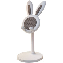 Verstellbarer Ständer für den Desktop mit niedlichem Cartoon-Telefonhalter (weiß)