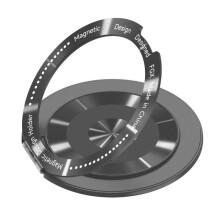 360 Grad drehbarer Ringschnallen-Klebemagnet-Handyhalter (Grau)