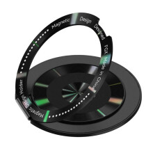 360 Grad drehbarer Ringschnallen-Klebstoff-Magnet-Handyhalter (Schwarz)