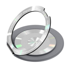 360 Grad drehbarer Ringschnallen-Klebemagnet-Handyhalter (Silber)