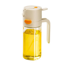 Küchenglas-Sprühölflasche, Sprühöltopf, Flasche, Öltopf zum Ausgießen, auslaufsicherer Öltanktopf (grau)