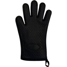 Verdickte Silikonhandschuhe zum Backen im Küchenofen, speziell für hohe Temperaturen, hitzebeständig (schwarz)